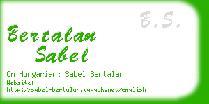 bertalan sabel business card
